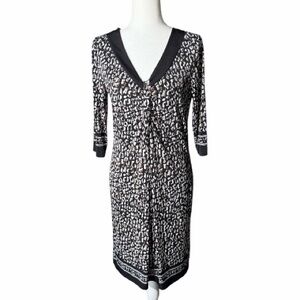 Michaels Monochrome Animal Print Midi Dress Size M